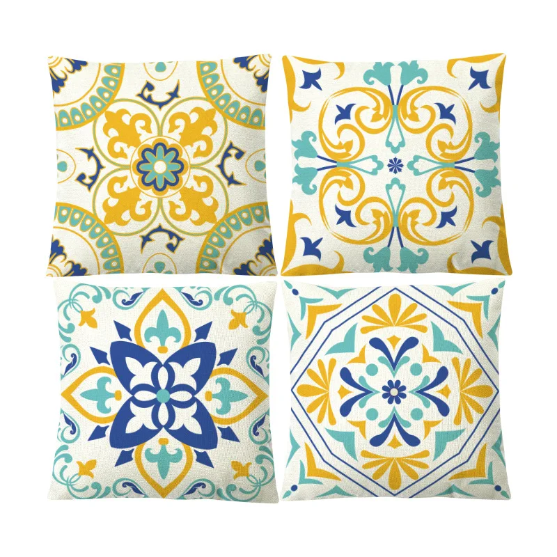 Богемная Подушка льняная Геометрическая подушка наволочка для подушки с принтом