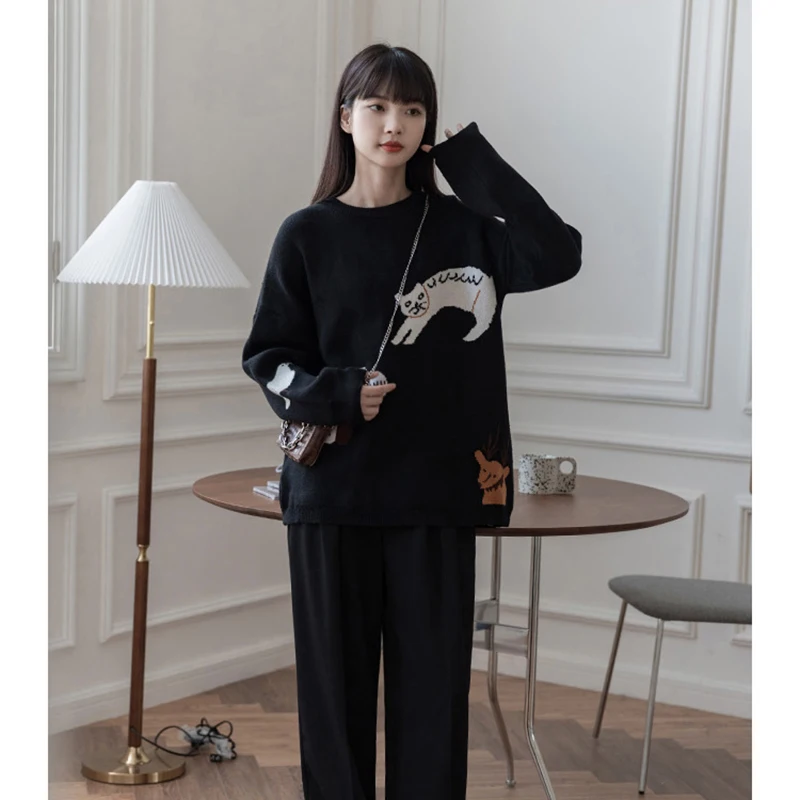 Spring New Pretty Women Pullover Sweater O-neck Long Sleeve Ladies Winter Knitted Jumpers Top Loose Sweaters | Женская одежда