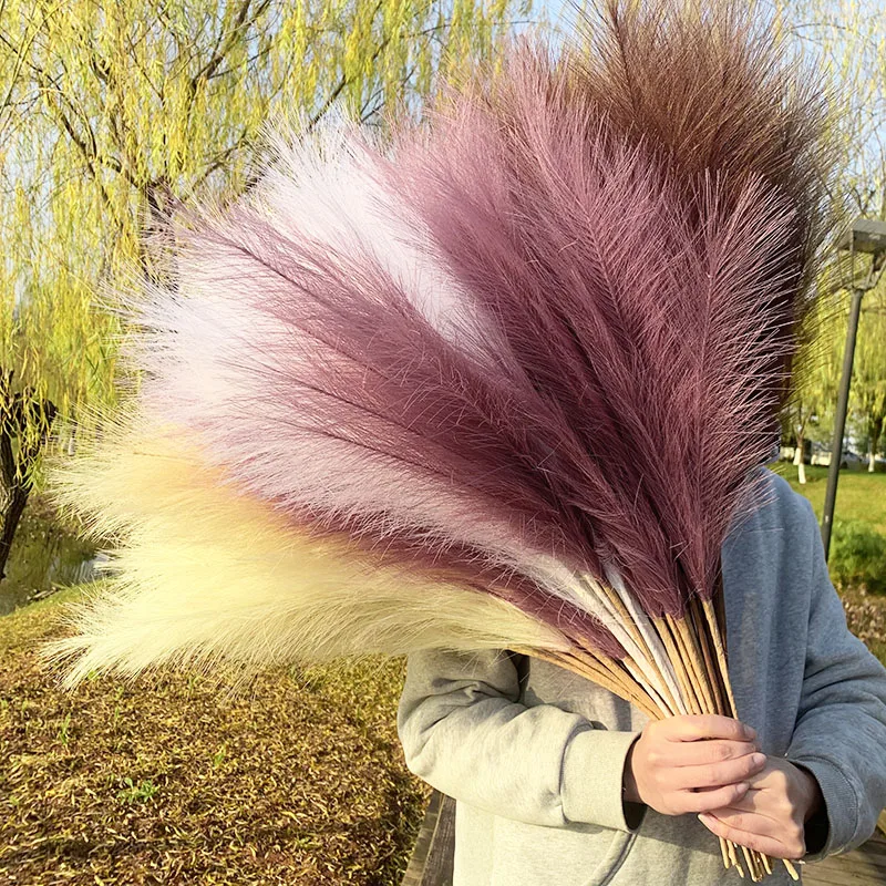 

5pcs 70cm Artificial Plant Pampas Grass Polyester Silk Flowers Grass for Home Decor Wedding Decoration Table Centerpieces Plants