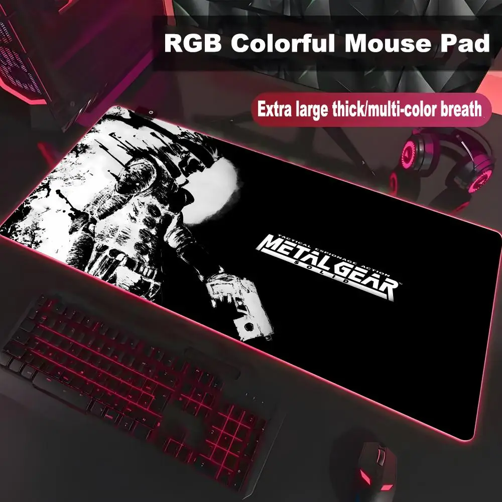 Коврик для мыши M-Metal Gear Solid, высококачественный, для киберспорта, с RGB LED подсветкой, большой, для ПК, для студентов, светящийся, для геймеров, настольный коврик HYBXXC (art.: 3920da266e58f) - 3920da266e58f
