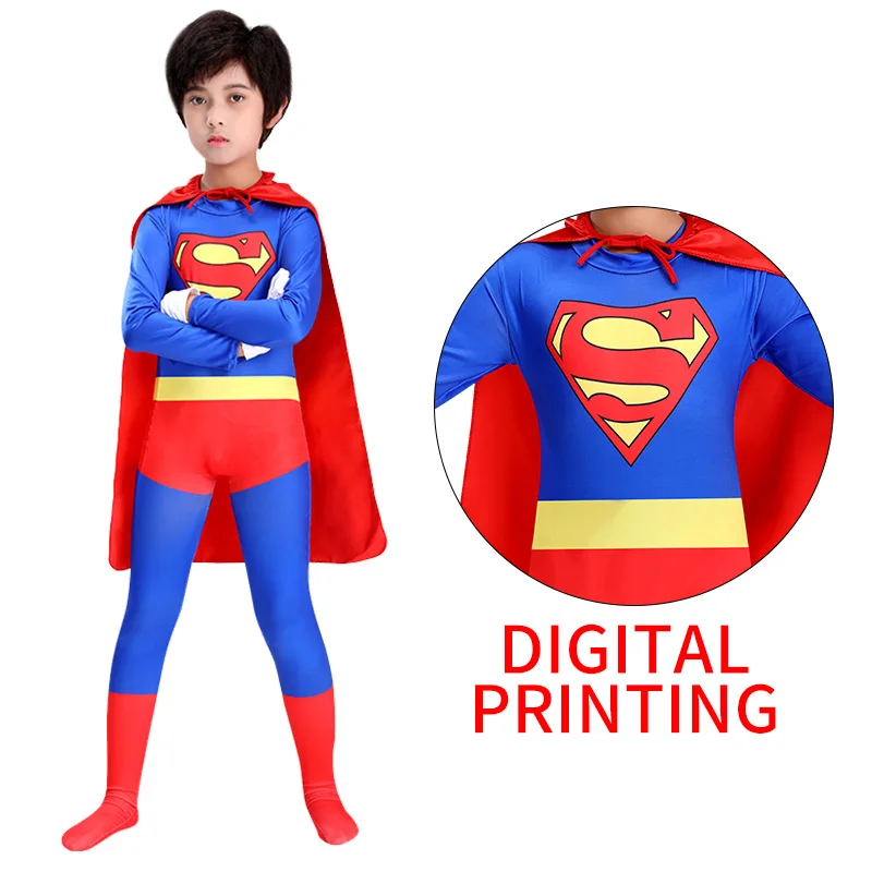 Boys Anime Superhero Party Role Play Dress Up Muscle Suit Kids Girl Halloween Cosplay Costume Children Hero Jumpsuit Mask Outfit