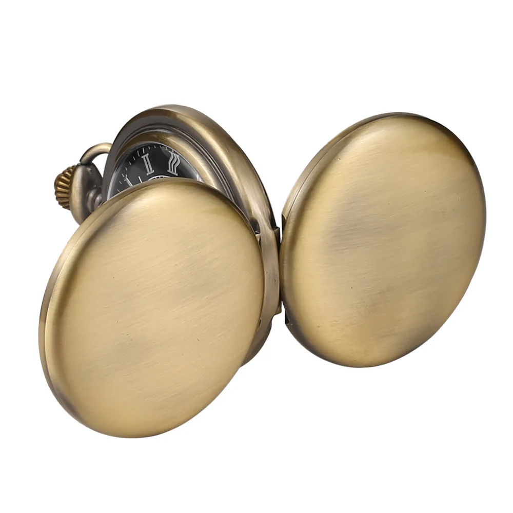 Luxury OYW Hand Winding Pocket Watch Mechanical Bronze Skeleton Dial Steel Necklace Chain Pendant Vintage Dress Fob Watches