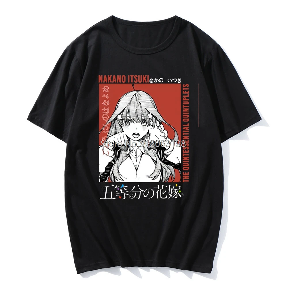 

Fashion High Quality Anime The Quintessential Quintuplets Print O-neck Tee Shirts Manga Oversized Casual Mens Short Sleeves