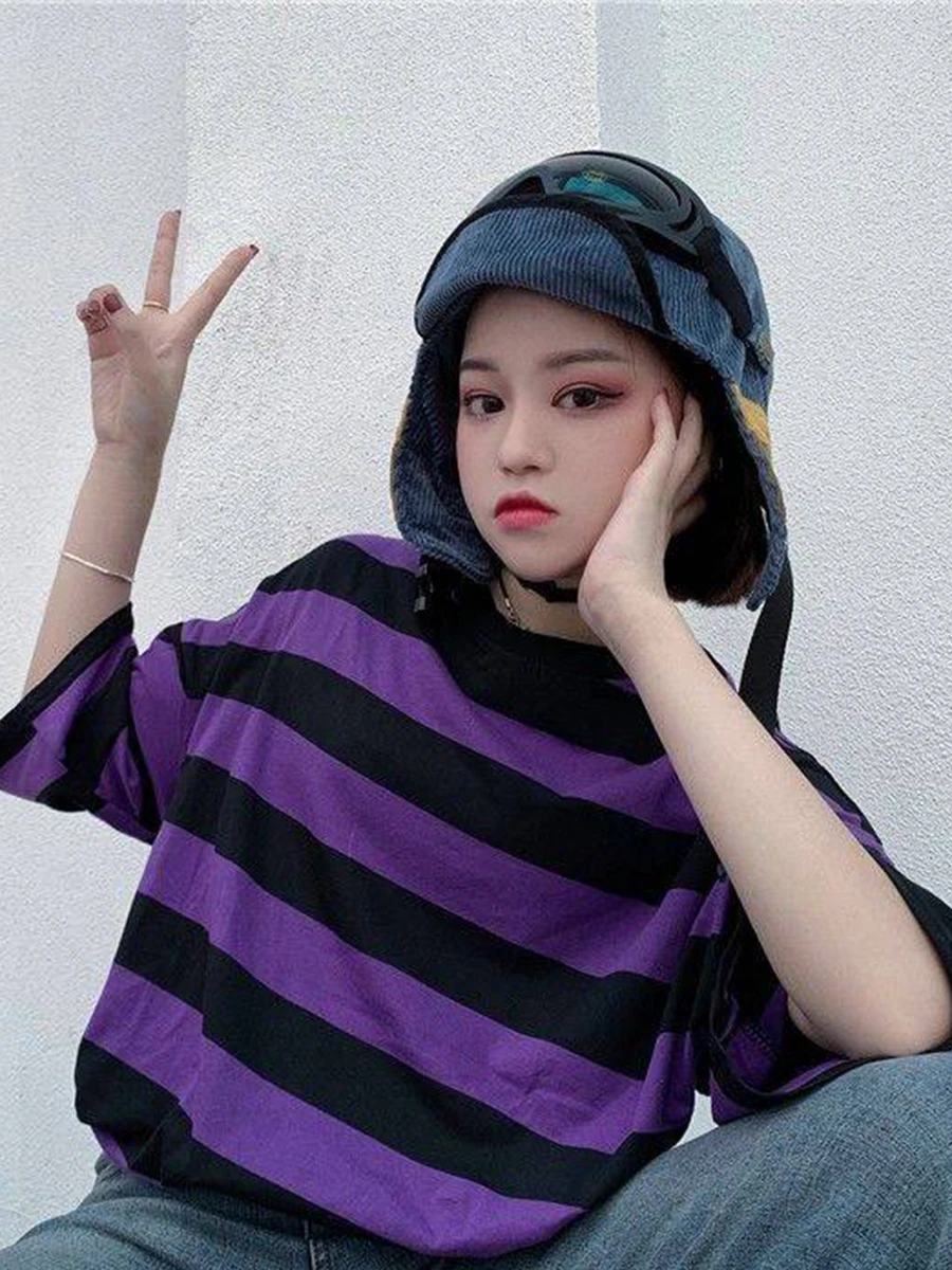 Модная женская футболка в стиле хип-хоп свободные летние женские Топы оверсайз