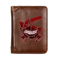 100 genuine leather men wallets classic anime tokyo ghoul kaneki ken wallets for man short purses portefeuille homme
