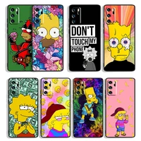 cool simpsons for huawei mate 40 30 20x 10 lite p smart s z plus pro 2021 2020 2019 2018 black phone case capa