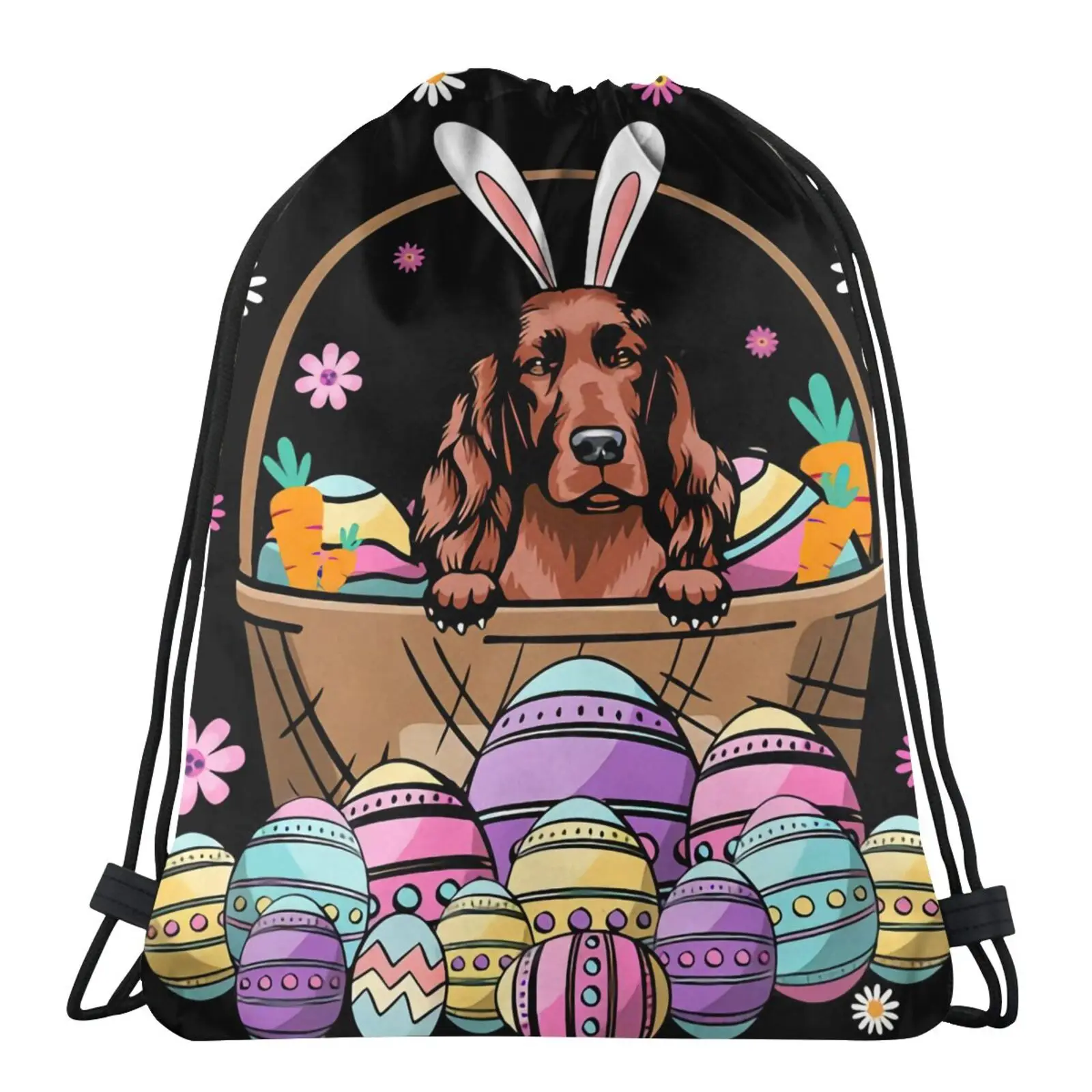 

Bunny Irish Setter Dog Happy Easter Bag Waterproof Bag Canvas Bag Pouch Screen Bag Packing Bags Backpack Custom Bags With Logo
