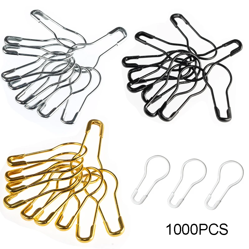 

1000Pcs Gourd Shape Safety Pins Pear Shape Metal Clips Knitting Crochet Locking Stitch Marker Tag DIY Sewing Tools Needle Clip