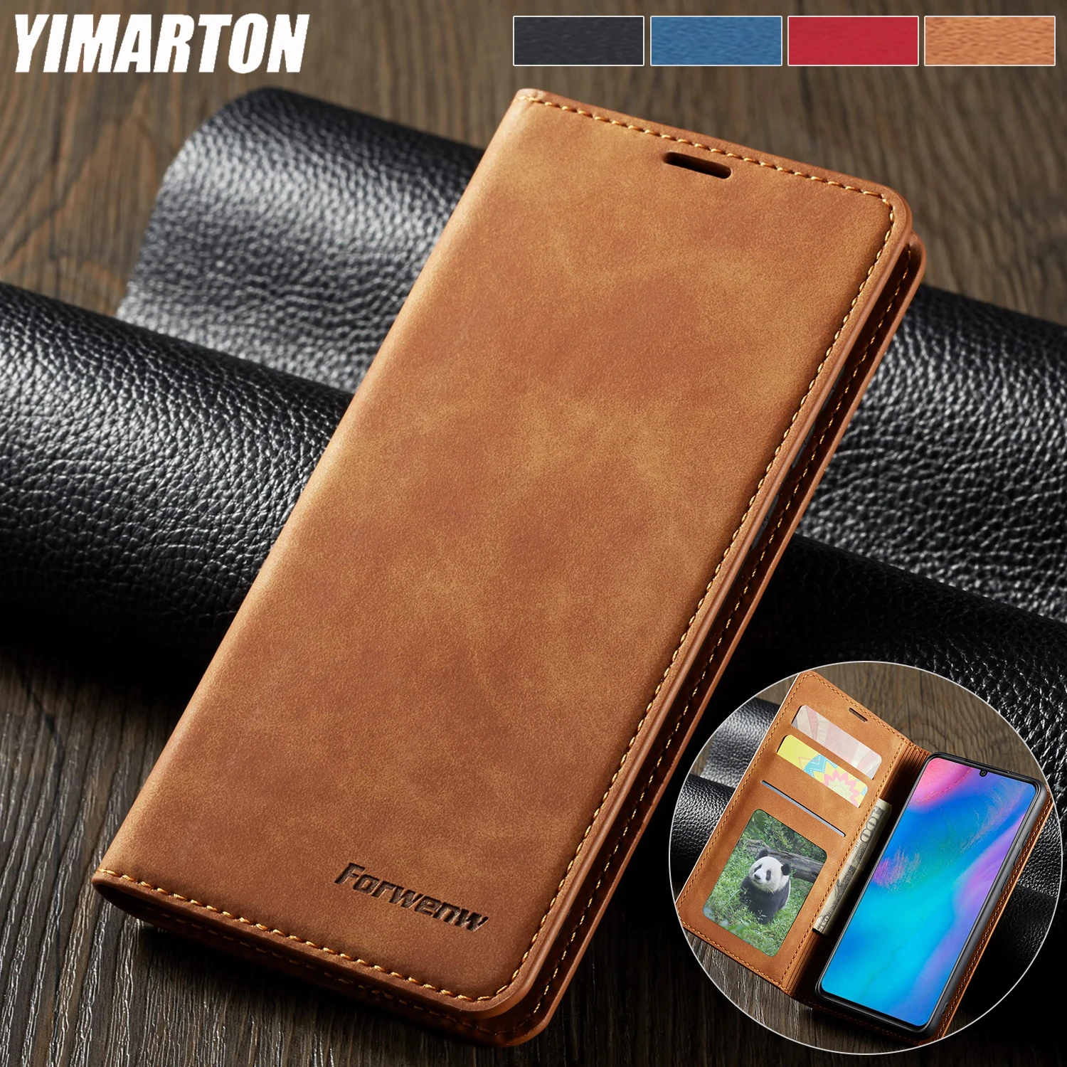 

Leather Flip Case For Huawei P40 P30 P20 Mate 30 20 Pro Lite P Smart Plus 2019 2020 Luxury Card Slots Magnetic Phone Shock Cover