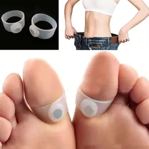 2Pcs/Pair Magnetic Therapy Slimming Toe Rings Fast Lose Weight Burn Fat Reduce Fats Body Silicone Fo