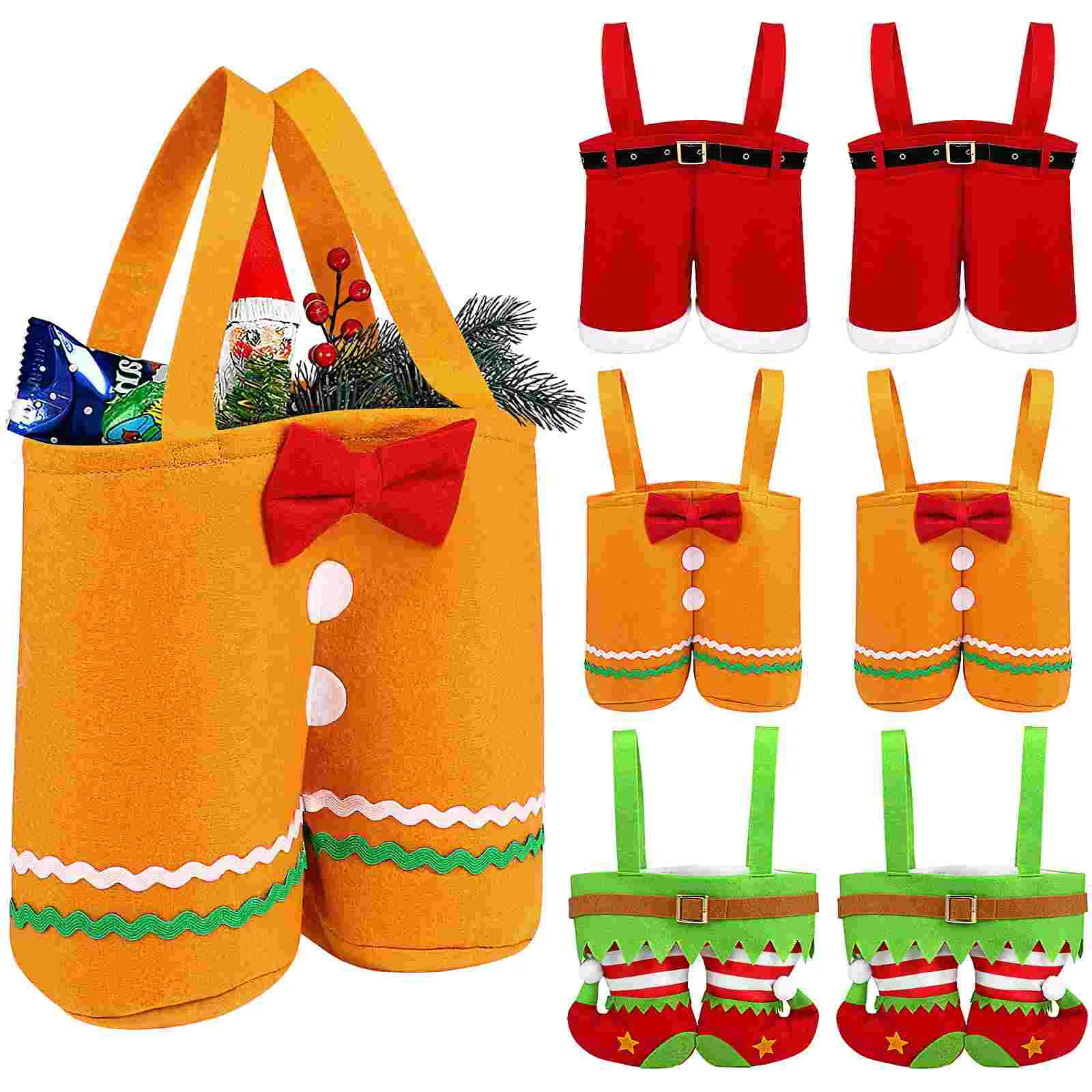 

Christmasbags Gift Santacandy Handbag Presents Treat Goodies Elf Snack Handletote Large Handbags Size Gifts Big Medium Claus