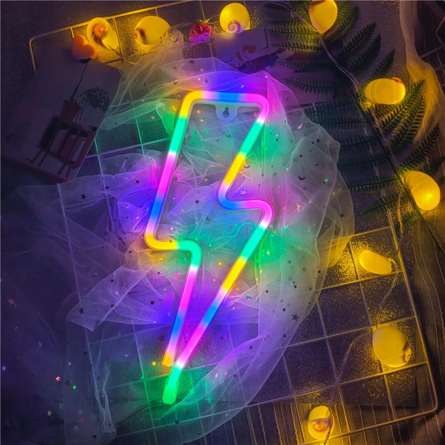 

Neon Signs for Room LED Neon Light Night Wall Hanging Lamps Lightning Neon Lights Children Birthday Party Aesthetic Decoration