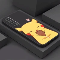 pok%c3%a9mon pikachu phone case for huawei p30 p40 lite p20 pro p smart 2021 2020 2019 z carcasa black back coque silicone cover