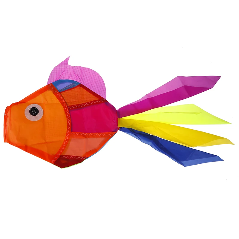

1pc Rainbow Fish Kite Windsock Outdoor Garden Decoration Kids Line Laundry Kids Kite Toys Random Color