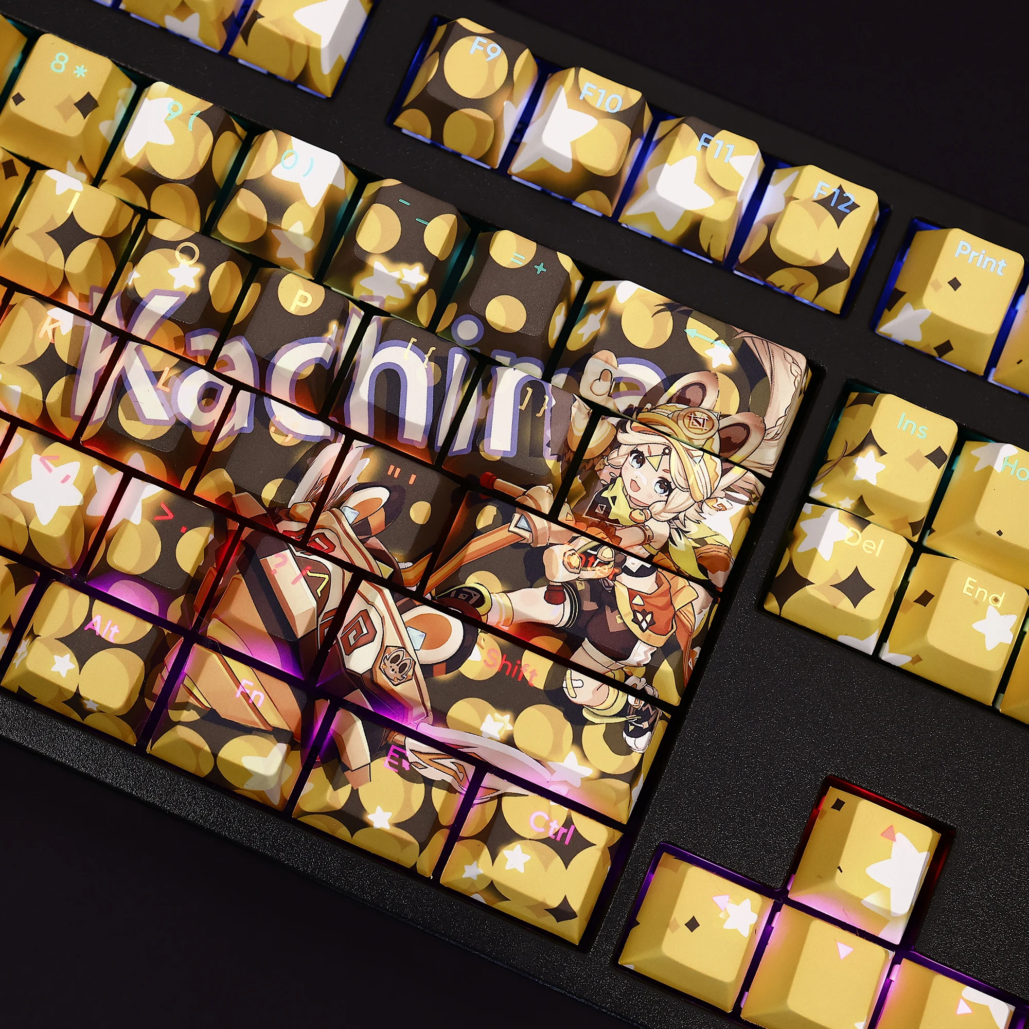 Kachina PBT 108 колпачки для клавиш Genshin Impact крышка ключей сублимационная краска