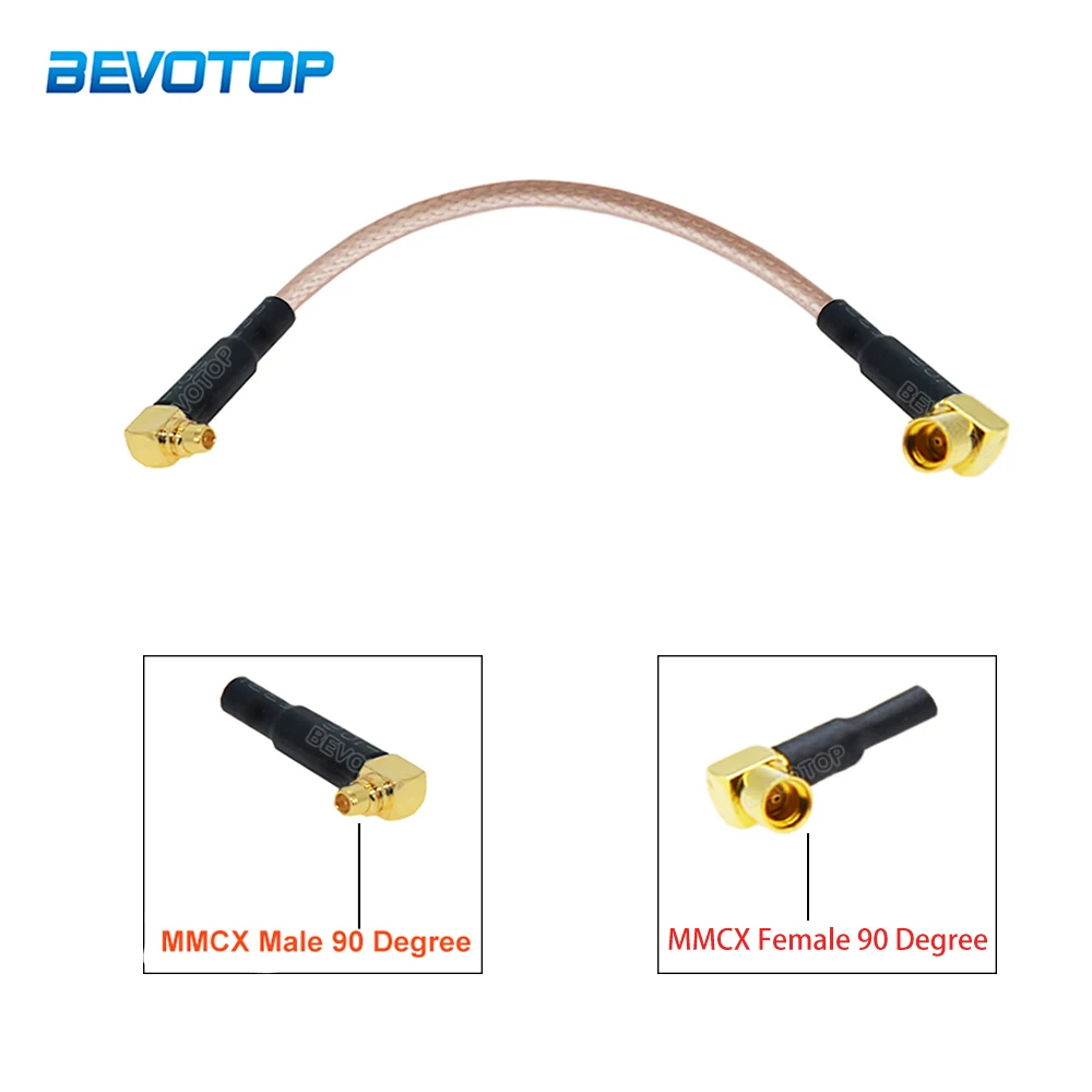 

2Pcs/Lot MMCX Male Right Angle to MMCX Female 90 Degree Connector RG316 Cable 50 Ohm RF Coaxial Pigtail Extension Coax Jumper