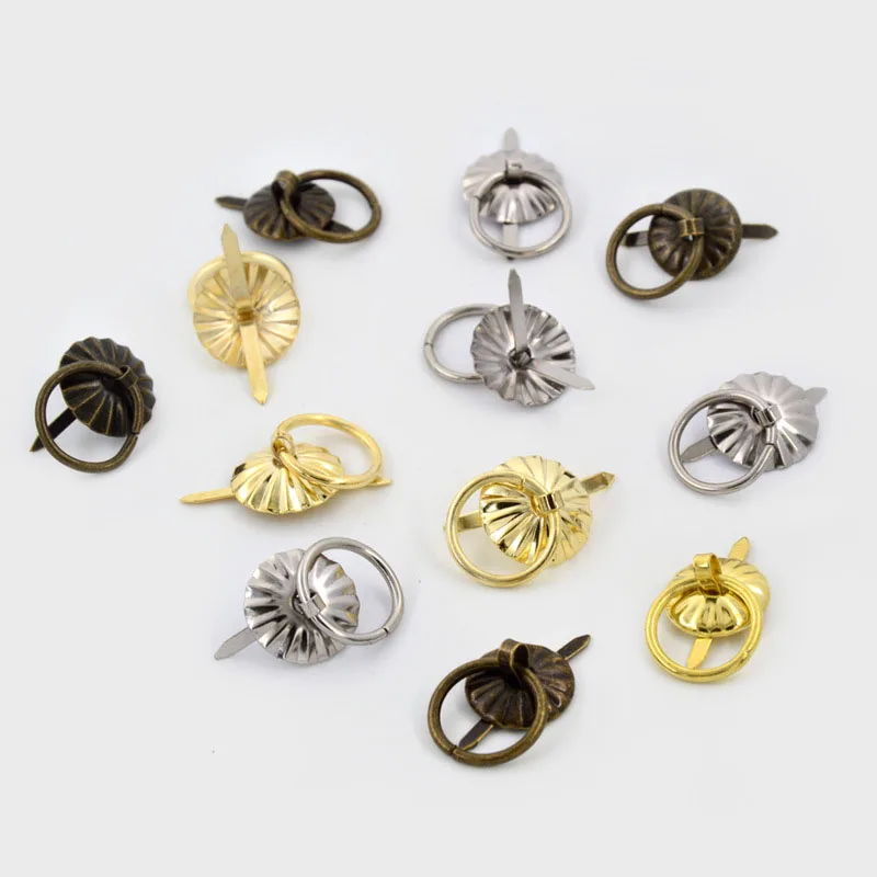 

10 pcs Ring Pin Handle Antique Sun Drawer Cabinet Desk Door Pull Handle Knob Furniture Hardware Bronze Tone home decoration