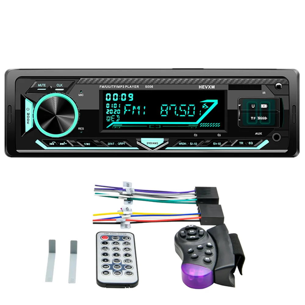 

5006 автомобильный 1 DIN FM-радиоприемник, цифровой Bluetooth MP3 музыкальный проигрыватель, звонки, громкая связь с рулевым колесом, дистанционное уп...
