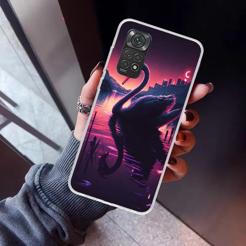 Black Swan Noble Phone Case for Xiaomi Redmi Note 13 12S 12 11S 11 11E 11T 10S 10 Pro Plus 9 9S 8 8T 7 5G Soft Cover Fundas