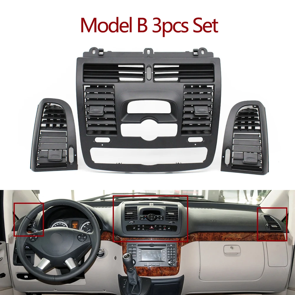 

Автомобильная вентиляционная решетка кондиционера переменного тока, левая и правая центральная вентиляционная решетка для Mercedes Benz Vito Viano W636 W639 2004-2015