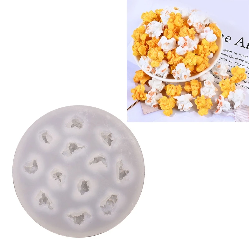 

N58F Popcorn Fondant Molds 12 Cavities Fondant Mold Round Silicone Candy Mold Popcorn Shape for Cake Crafting Project