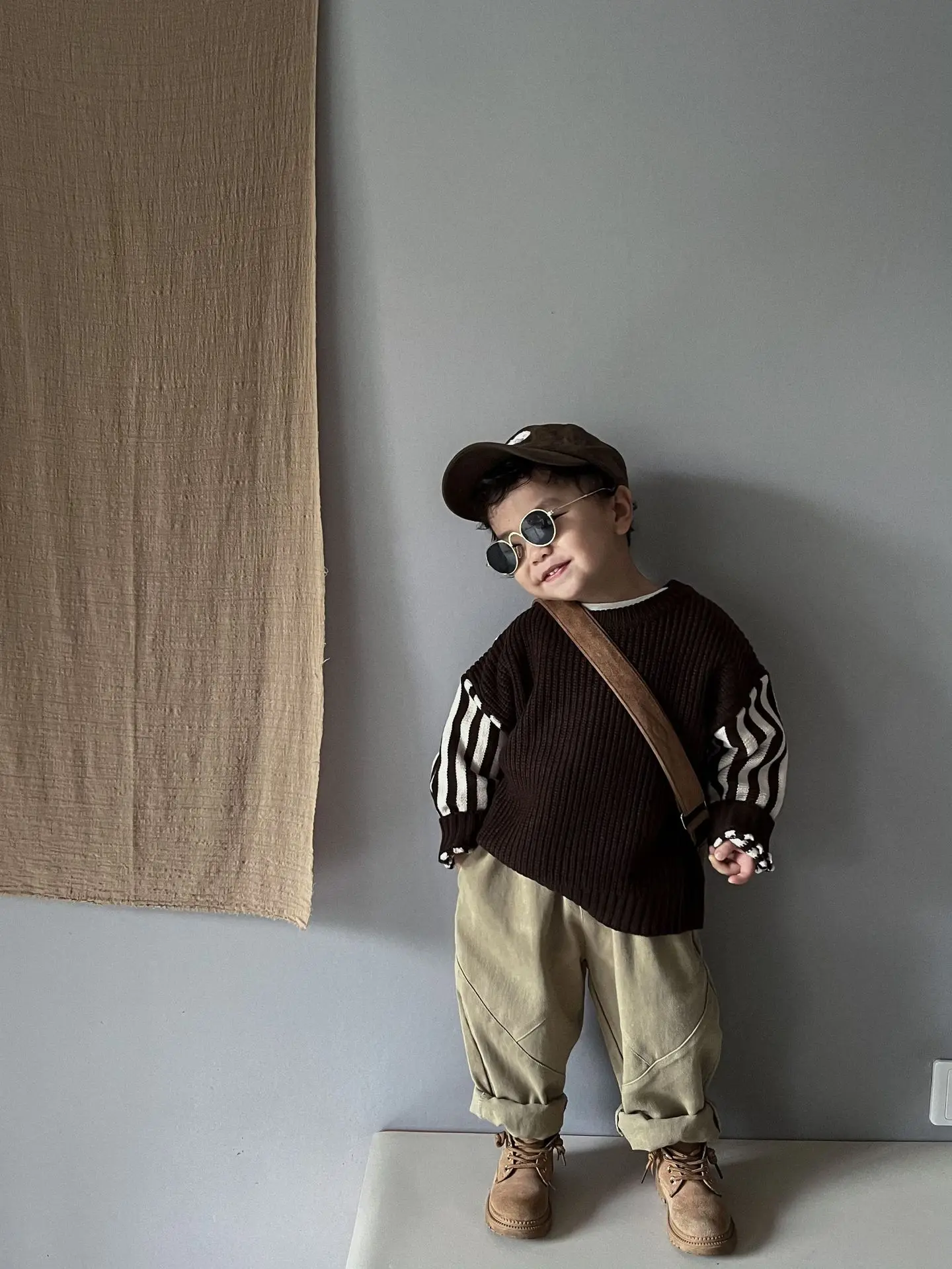 Criscky Autumn Winter New Toddler Boys Girls Stripe Long Sleeve Sweaters Coat Children Sweaters Kids Knitting Pullovers Tops