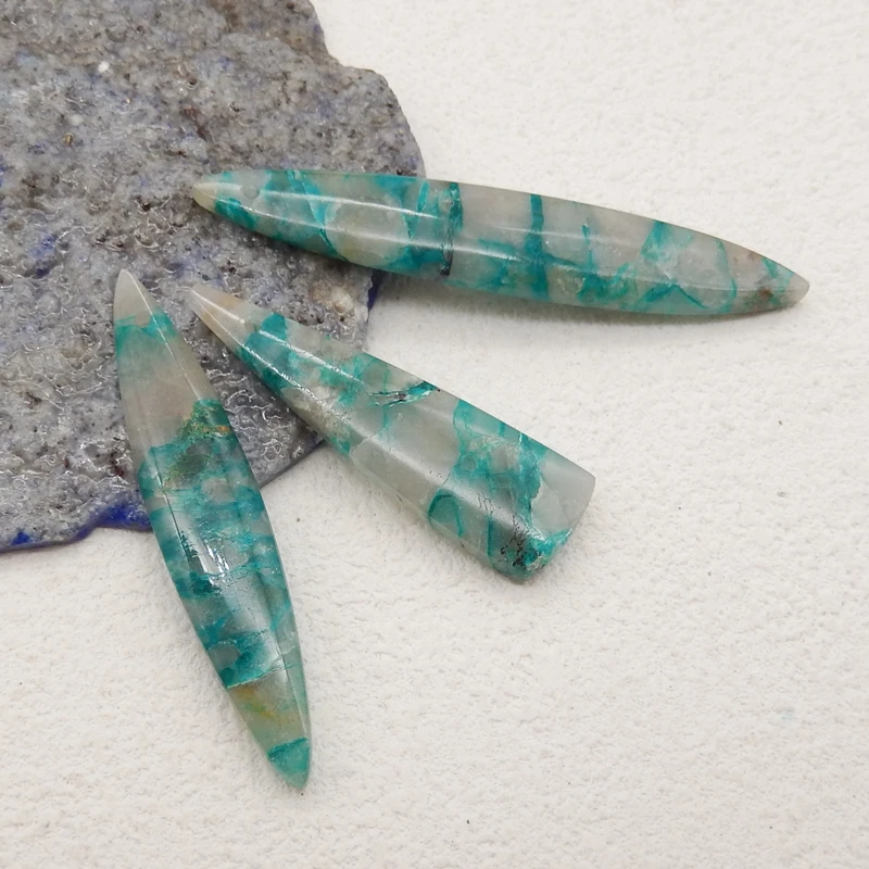 3 шт. свободные бусины из натурального камня хризокола для изготовления