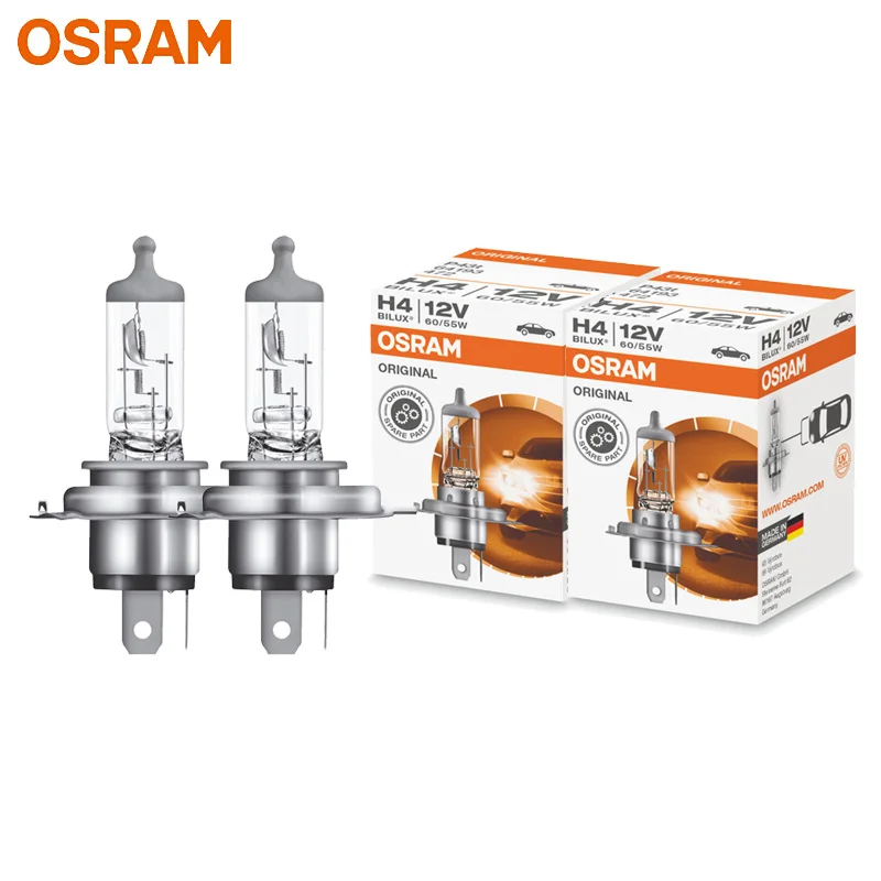 

Лампы Галогенные OSRAM H4 Для Автомобильных Фар, 12В 60Вт 3200К P43t, Стандартная Пара Для Ближнего И Дальнего Света