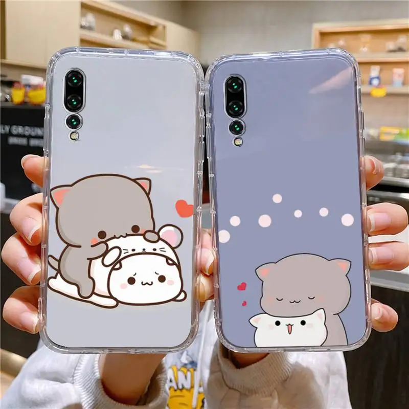

Peach Mochi Cat Cartoon Phone Case For Xiaomi 11 Redmi Note 11pro5G 8T 12S K30 10T Pro Ultra K40pro Transparent Case