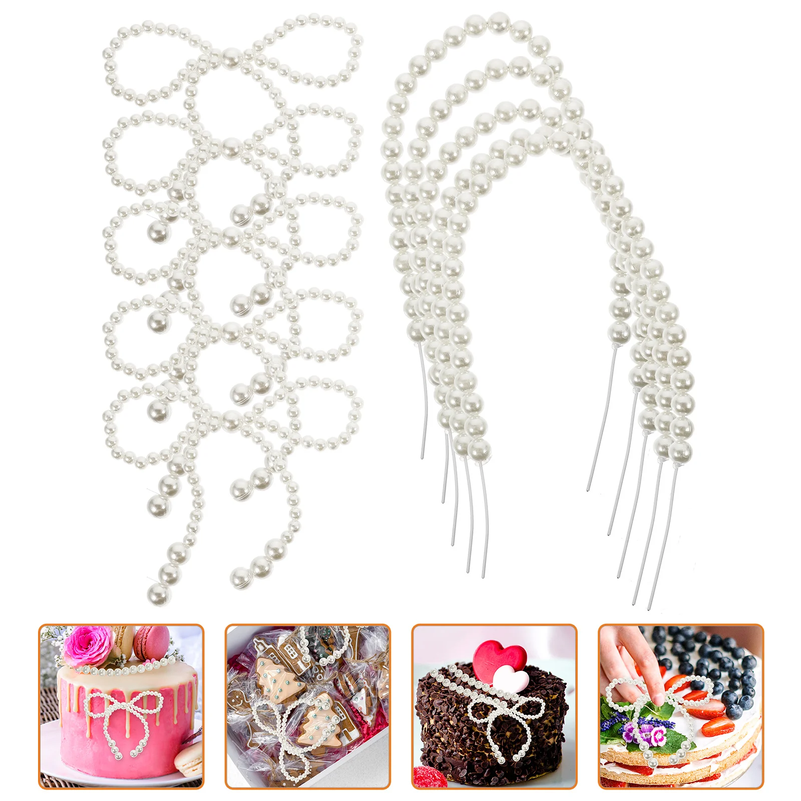10 шт. украшения для торта на день рождения с жемчужным бантом свадебный топпер