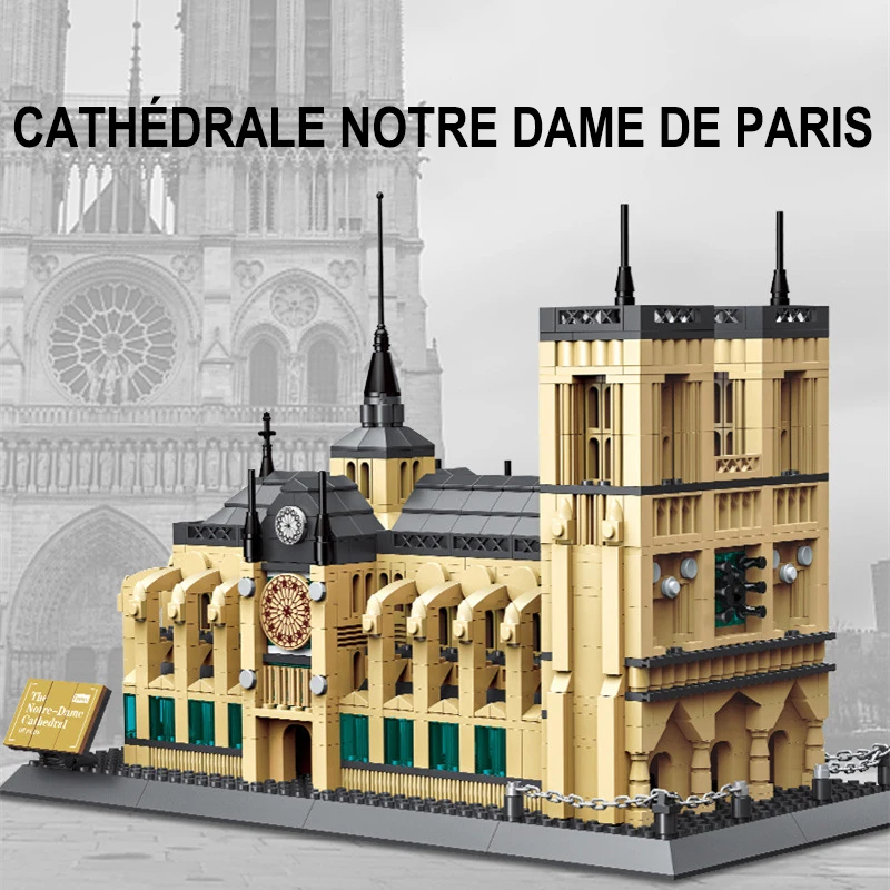 

1378PCS Notre Dame Cathedral Building Blocks World Famous Architecture Assemble Bricks City Street View Toys Gifts For Children