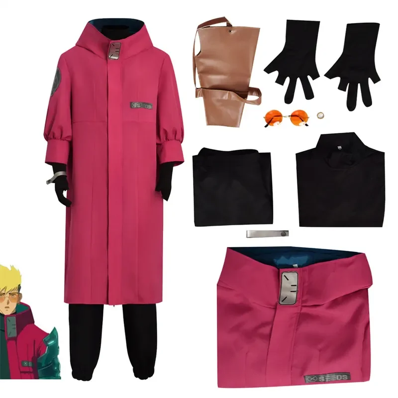 Новинка 2024 костюм для косплея cossky Trigun vassh с стемпедом мужская рубашка взрослых