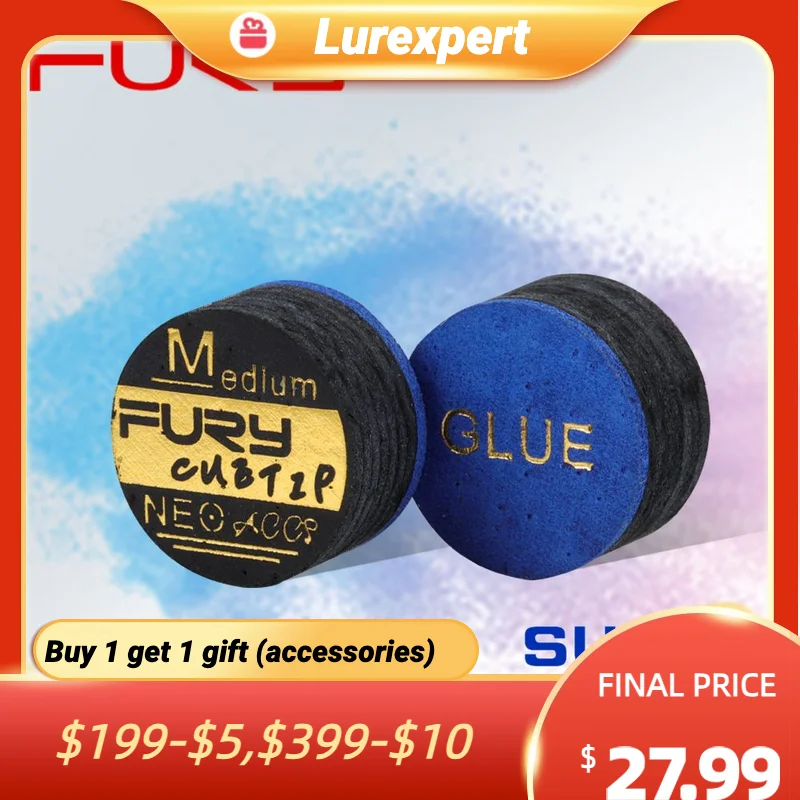 

Original Fury cue Tip S/M Eight Layers of Pigskin 14mm Fury cue Tip Excellent Elasticity Billiard Accessory