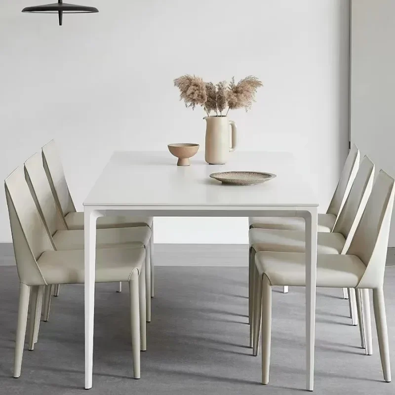 Обеденный стол Delifeng из чистого белого камня для дома маленький минималистичный