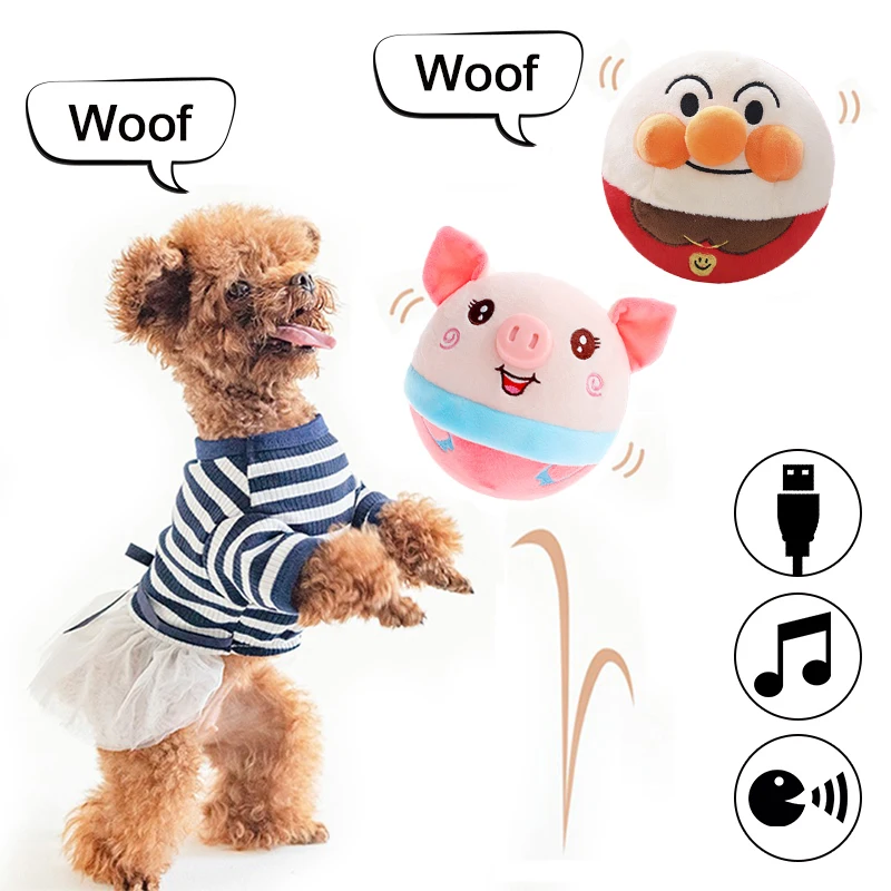 

K40 Electronic Pet Dog Toy Ball Pet Bouncing Jump Balls Talking Interactive Plush Doll Toys New Gift For Pets USB Rechargeable