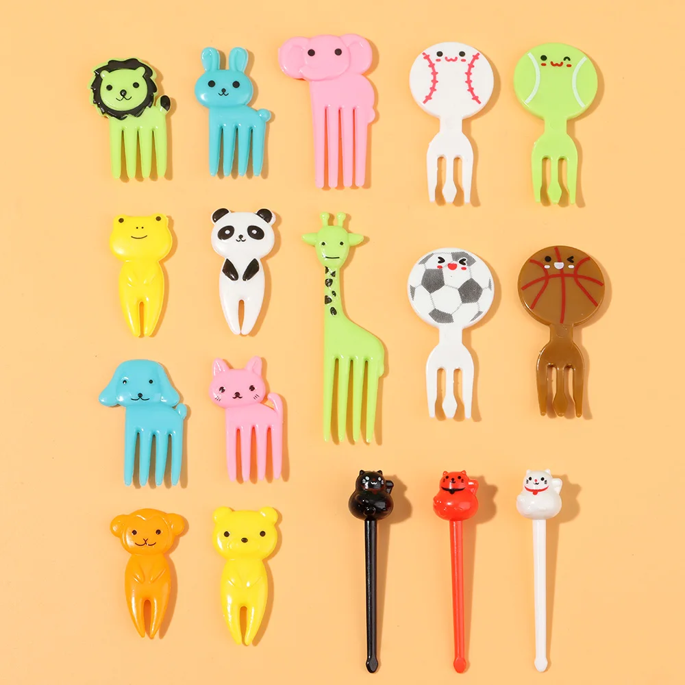 

6-18Pcs Bento Vegetable Crockery Cute Mini Toddler Children Snack Fruit Forks Toothpicks Kids Food Picks Lunch Bento Accessories