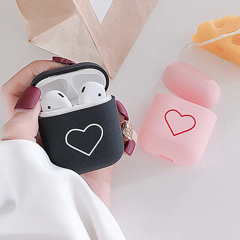 

Case For Airpods 2 1 Love Heart PC Bluetooth-compatible Wireless Earphone Protective Cover Charging Box Cute Case
