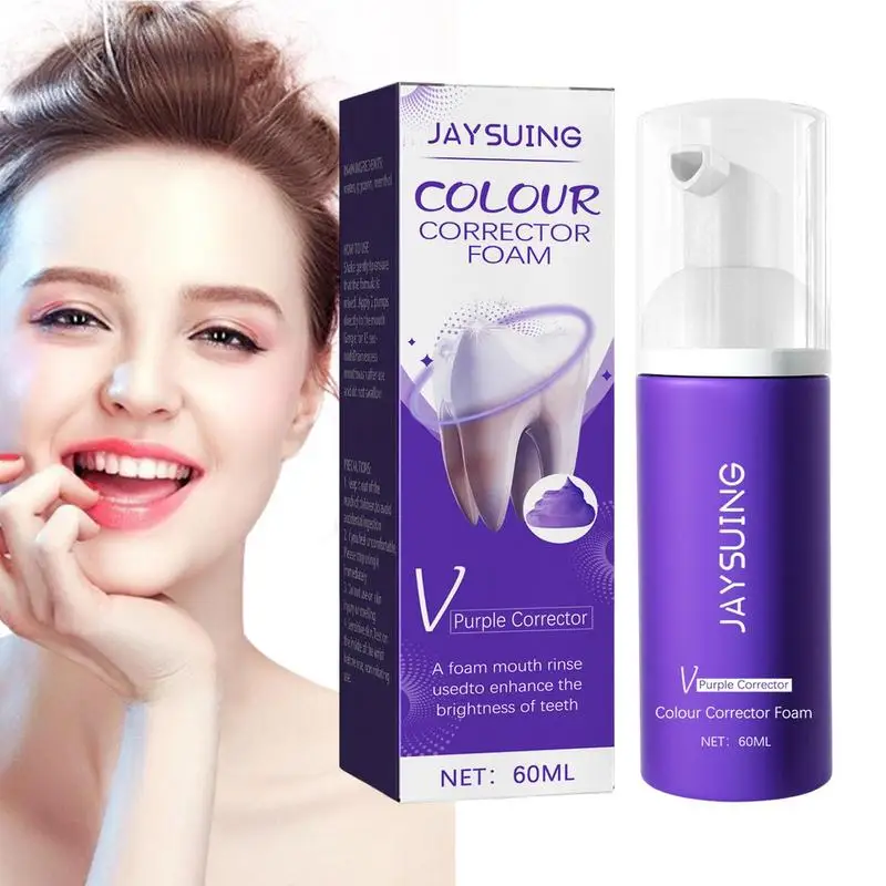 

Color Corrector Toothpaste 60ml Purple Foam Toothpaste For Teeth Whitening Intensive Stain Removal Dental Fresh Breath