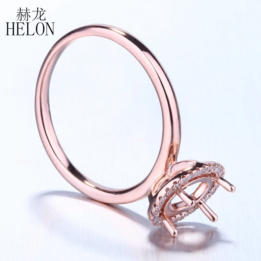 HELON женские бриллиантовые кольца Твердое 14K 10k розовое золото натуральные