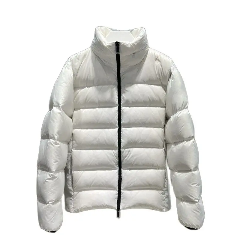 

Autumn and winter men and women stand down jacket Hidden hats Loose jacket leisure To keep warm Specialty store quality