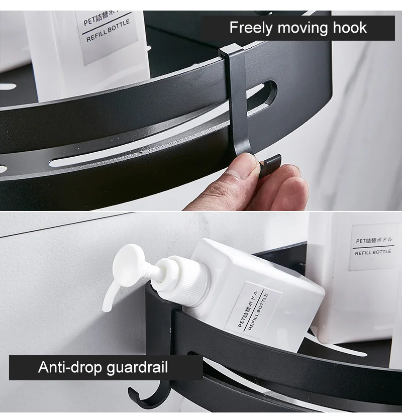 Полки для ванной комнаты настенная угловая полка без сверления стеллаж хранения