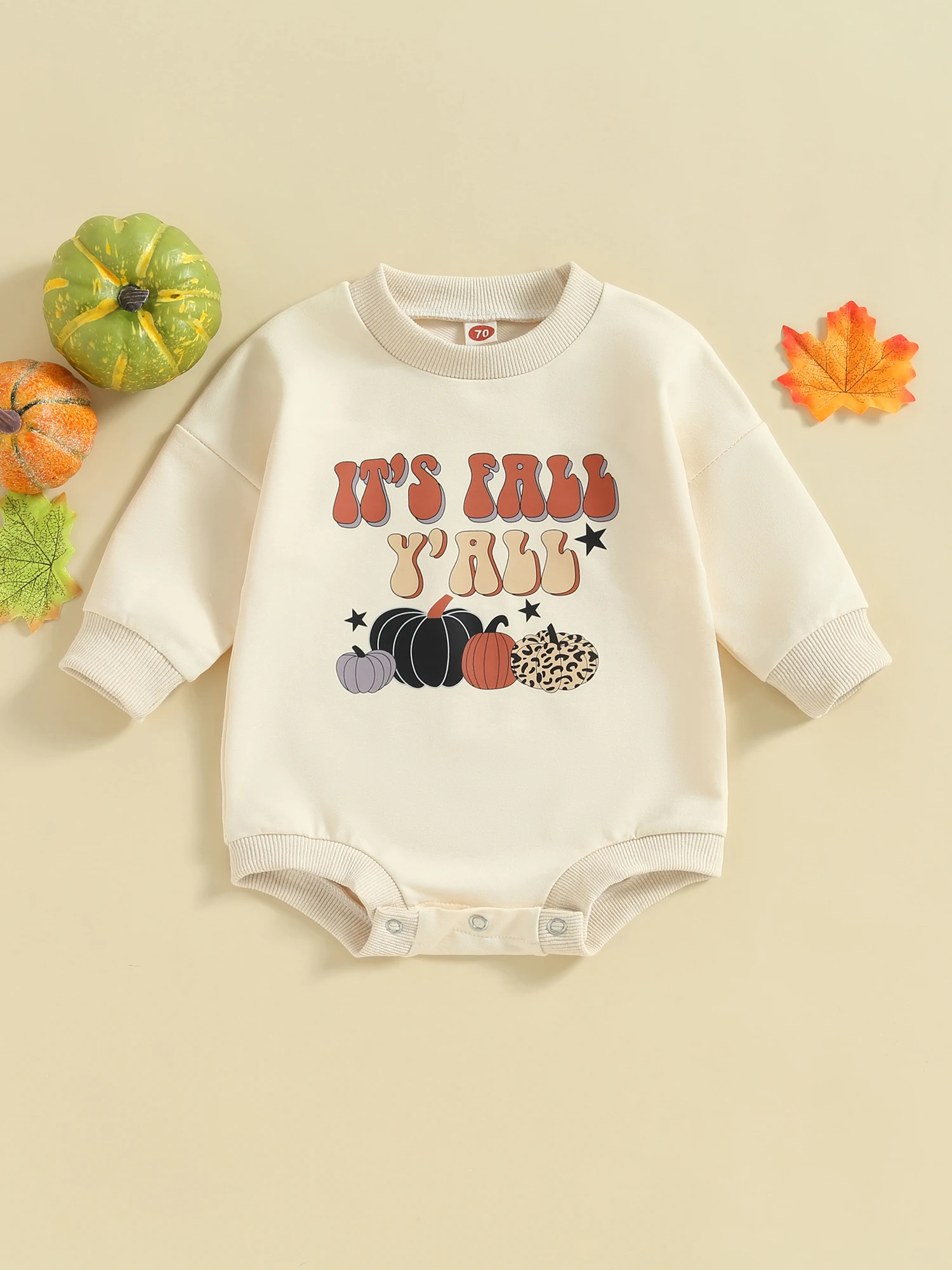 

Милый костюм на Хэллоуин с нашивкой в виде тыквы для младенцев-очаровательный Осенний комбинезон с свитером для новорожденных мальчиков и девочек