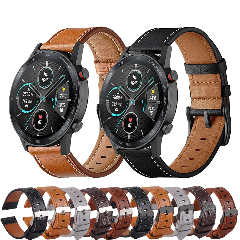 

Leather Watch Band For Honor Magic 42mm 46mm Strap 20mm 22mm Sport Replacement Bracelet For Honor GS Pro/GS 3/ES Watch Men Belt