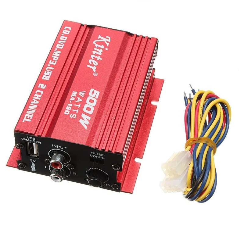 

Kinter мини Hi-Fi стерео аудио усилитель Amp сабвуфер для автомобиля мотоцикла 2-канальный 12 В