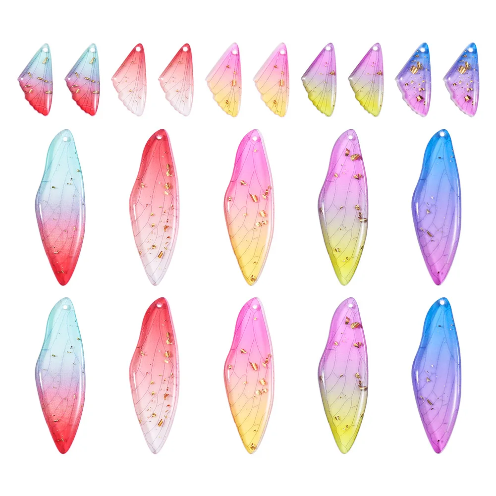 20 шт./компл. прозрачные смоляные подвески в виде крыльев бабочки большие для