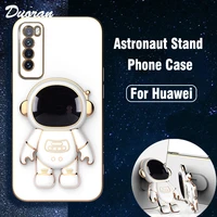 luxury astronaut phone stand case for huawei p50 pro p40 p30 lite p20 mate 10 20 30 40 y7 y9 prime 2019 holder etui back cover