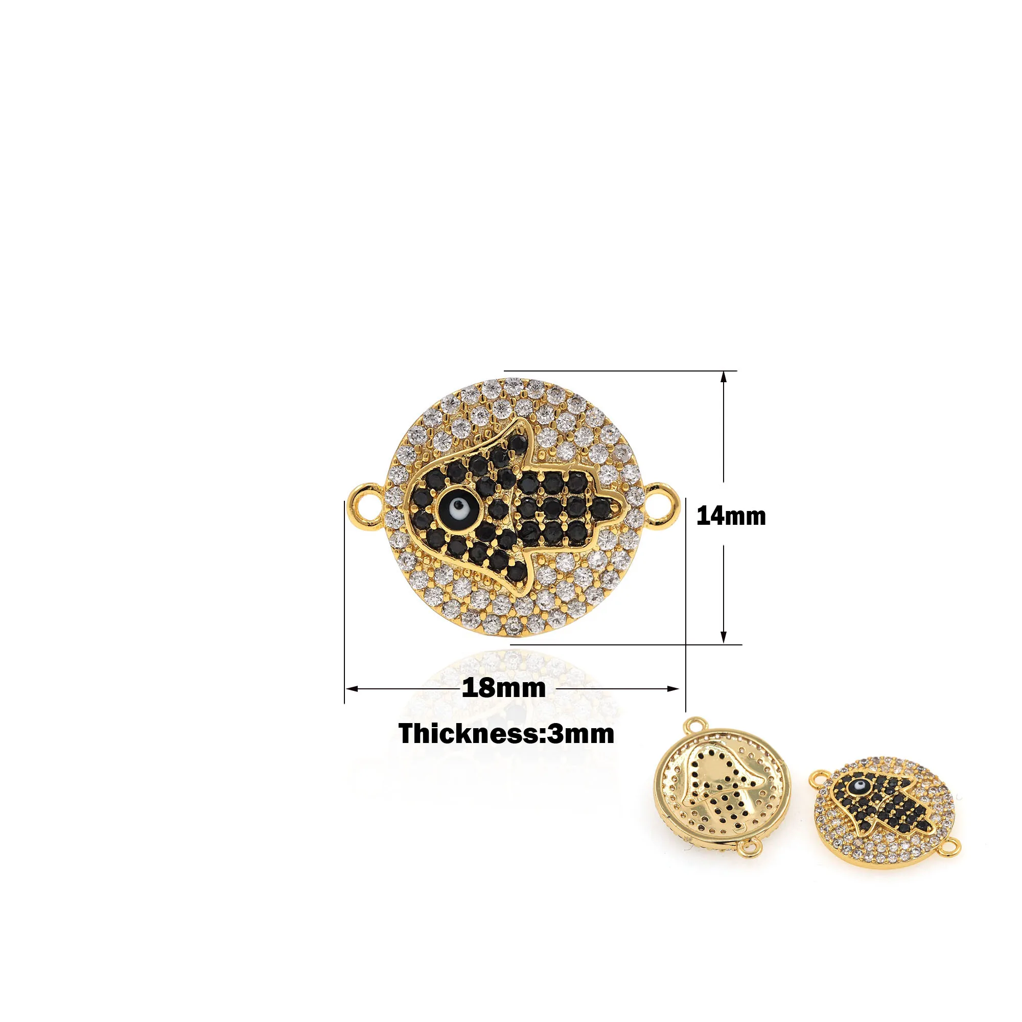 

Round Fatima Hand Lucky Eye Jewelry Connector For Bracelet Earring Pendant Accessories DIY Boho Hand Jewelry Making
