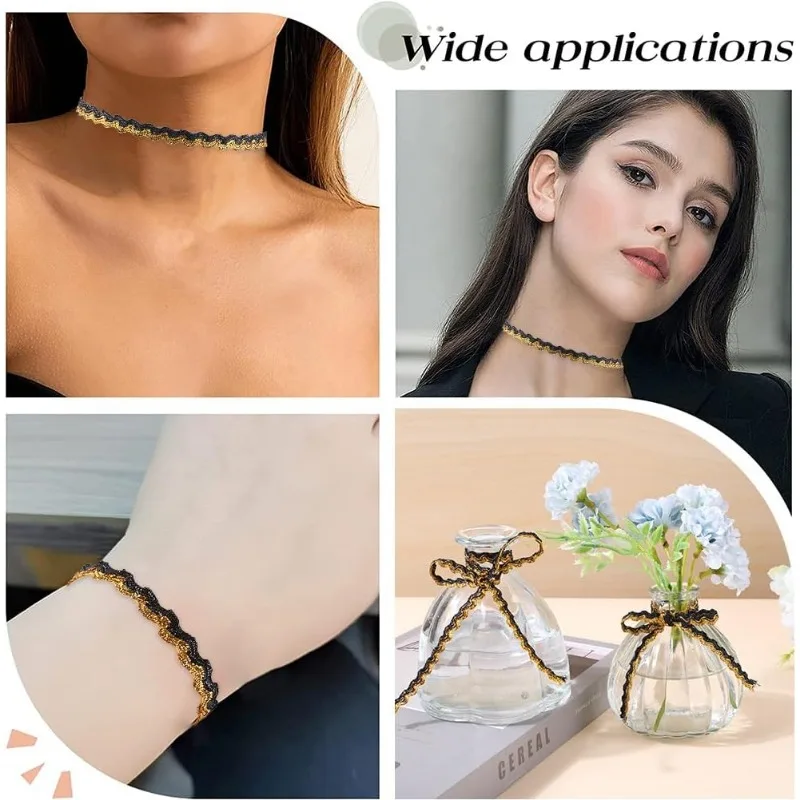 Плетеная тесьма ЗигЗаг с металлическими блестками длина 16 4 Х5 мм