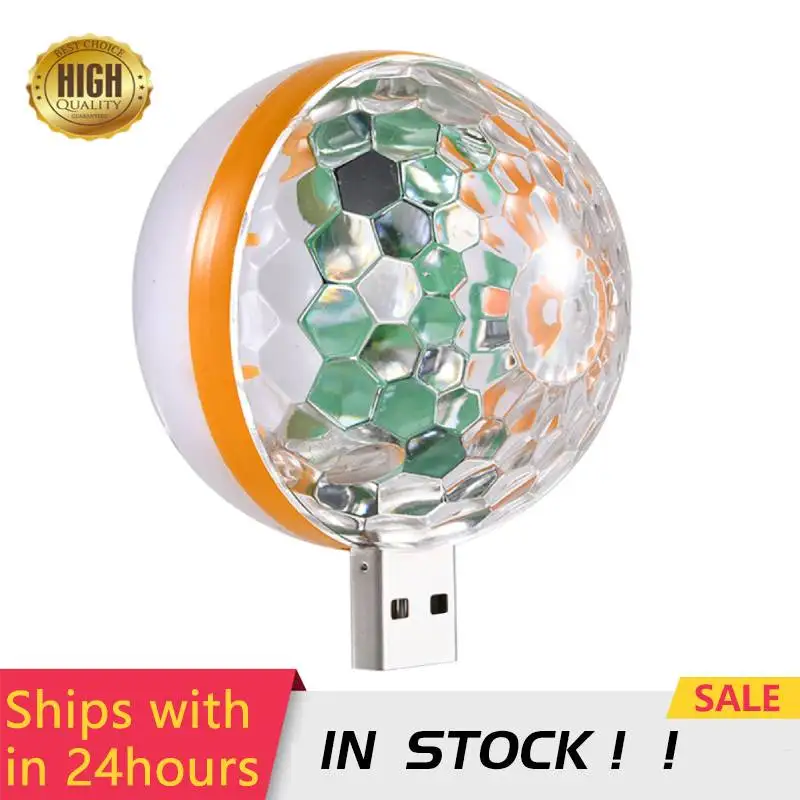 

2022 Nerw LED RGB Disco Stage Light DC 5V USB Ball Light Sound Activated For Mobile Phone Party Portable Family Decoration