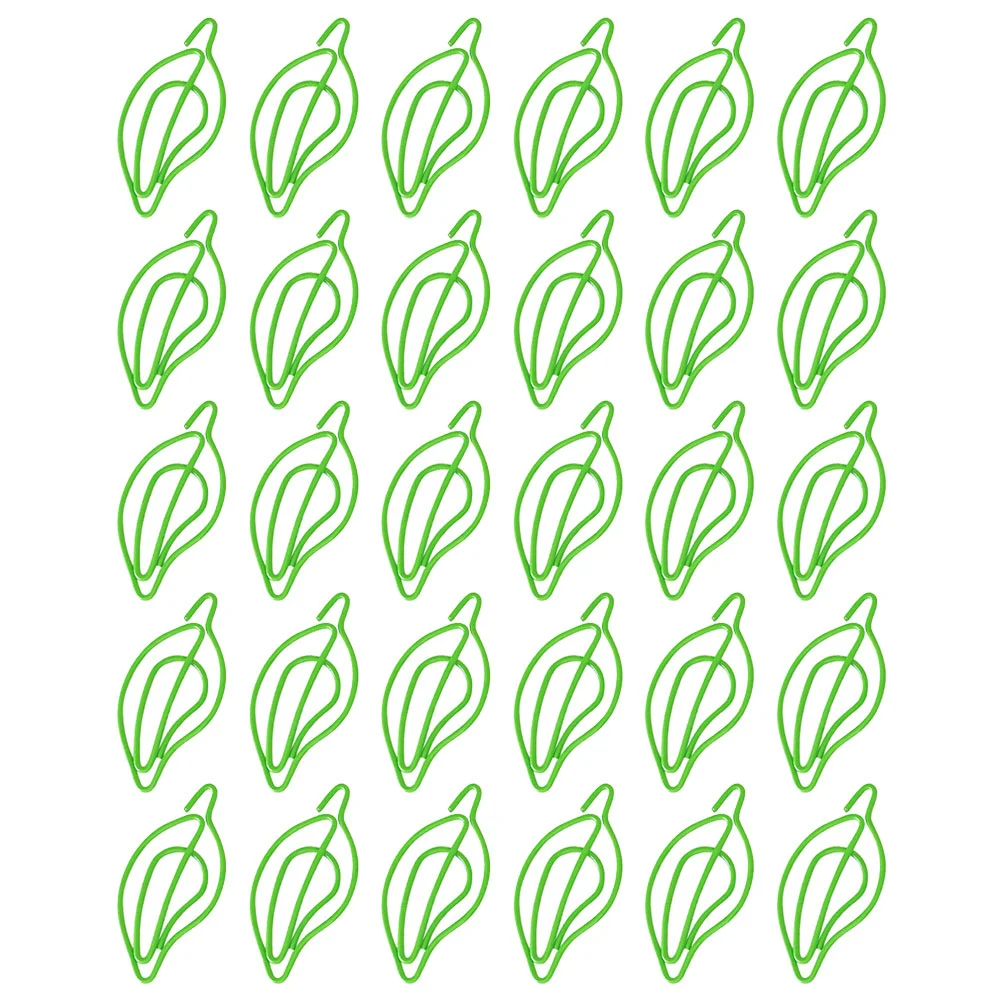 

30pcs Leaf Paper Clips Metal Paper Clips Document Paper Clips Creative Paper Clips
